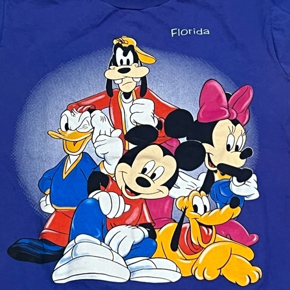 Vintage 1990s Mickey Mouse Cartoon Florida Disney World Tee Top Shirt - Picture 3 of 4